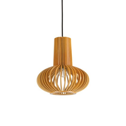 Suspensie CITRUS – lamele din lemn, stil japandi - 159850