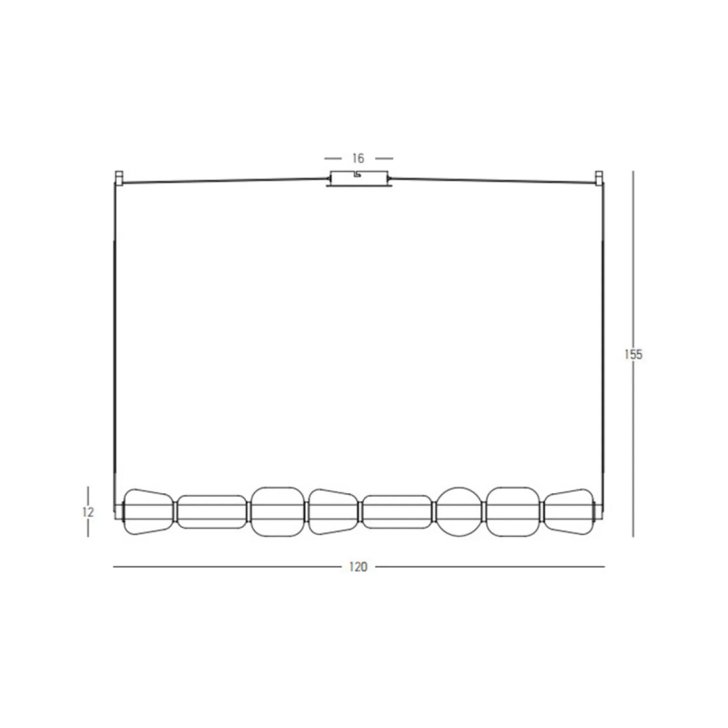 Lustră LED Sticlă Fumurie - Negru – Zambelis 23066