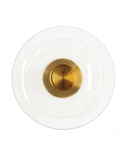 Aplică perete Sticlă Transparentă - Alamă – Zambelis 25143