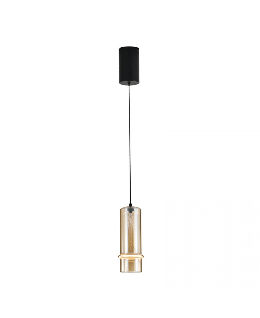 Pendul LED Negru Sablat - Șampanie – Zambelis 2532