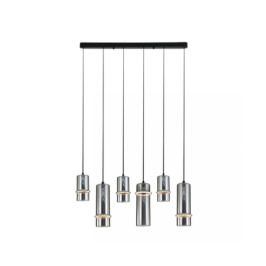 Lustră LED Negru Sablat - Sticlă Fumurie – Zambelis 2537