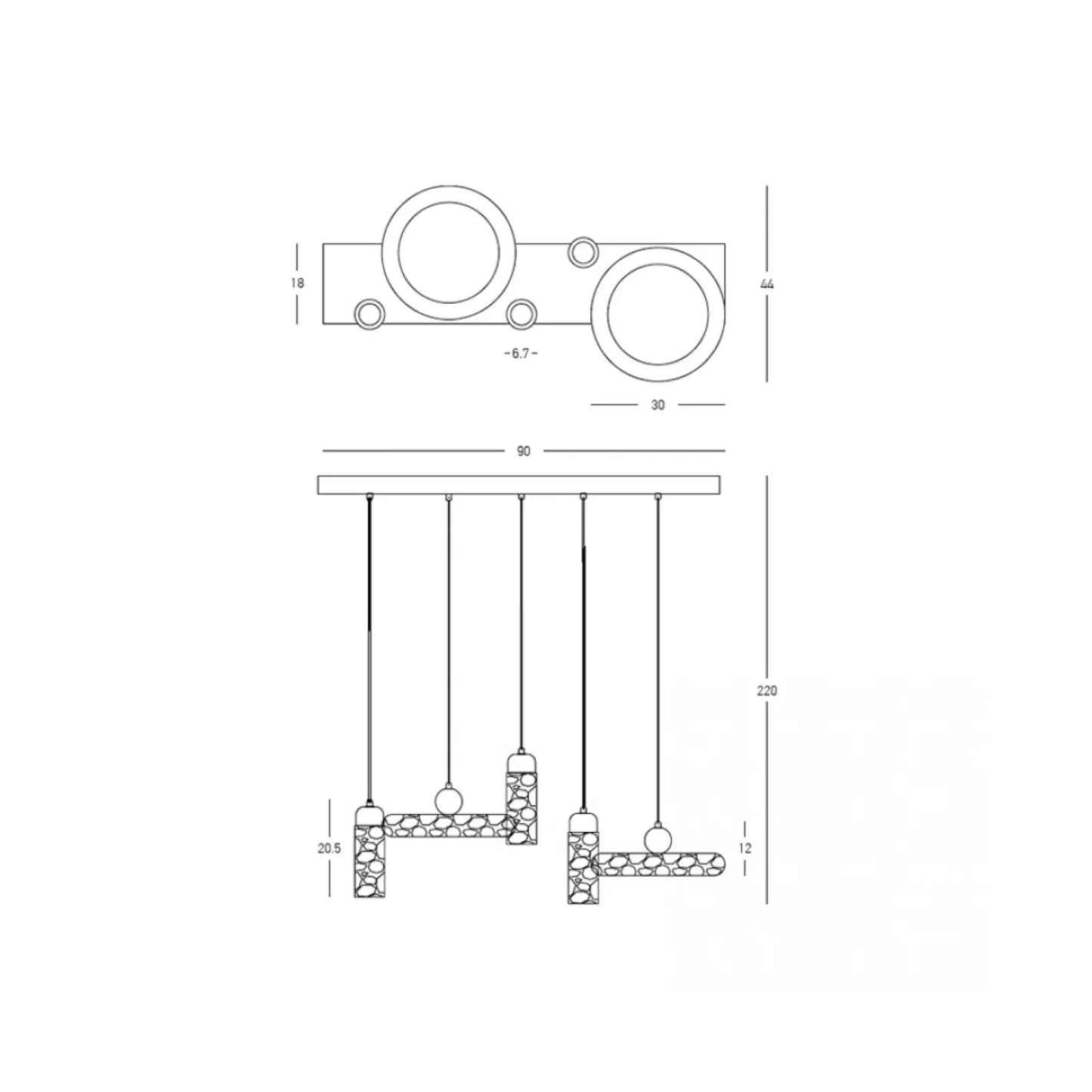 Lustră LED Piatră Naturală - Maro – Zambelis 25451