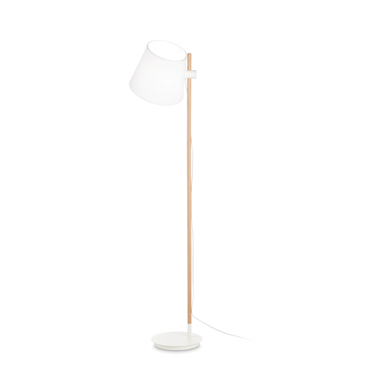Lampadar AXEL – lemn natural și abajur textil, stil scandinav - 272245