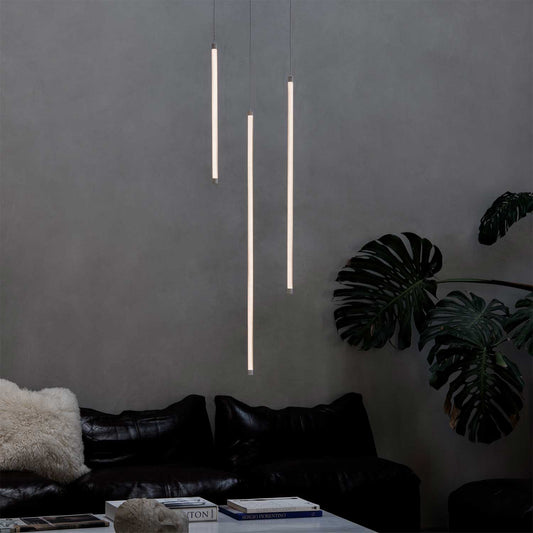 Suspensie TUBIX – tub din sticlă, LED integrat, 360°