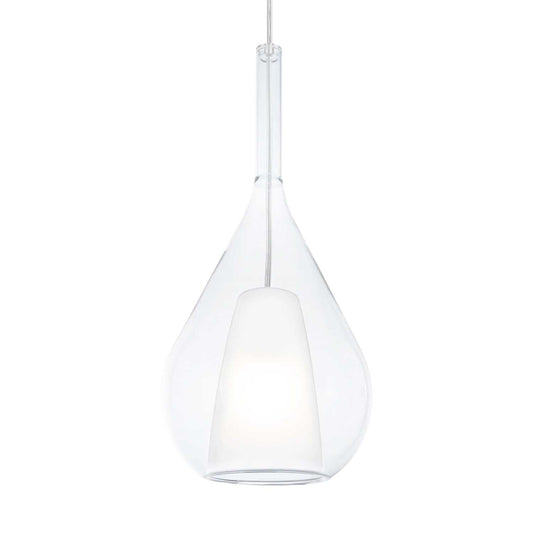 Suspensie KALIQUE 3 – sticlă suflată, exterior transparent