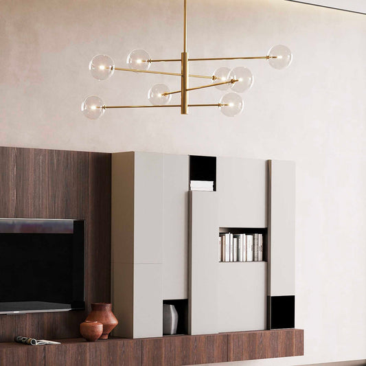 Suspensie EQUINOXE – sticlă transparentă, 128 cm