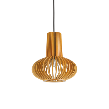 Suspensie CITRUS – lamele din lemn, stil japandi - 159850