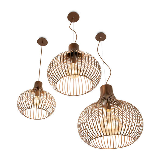 Suspensie ONION – colivie metalică, maro metalic