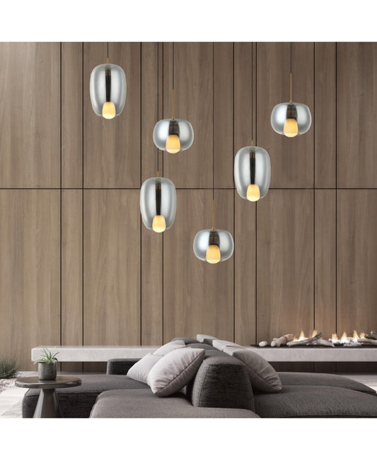 Pendul Sticlă Fumurie - Auriu – Zambelis 22056