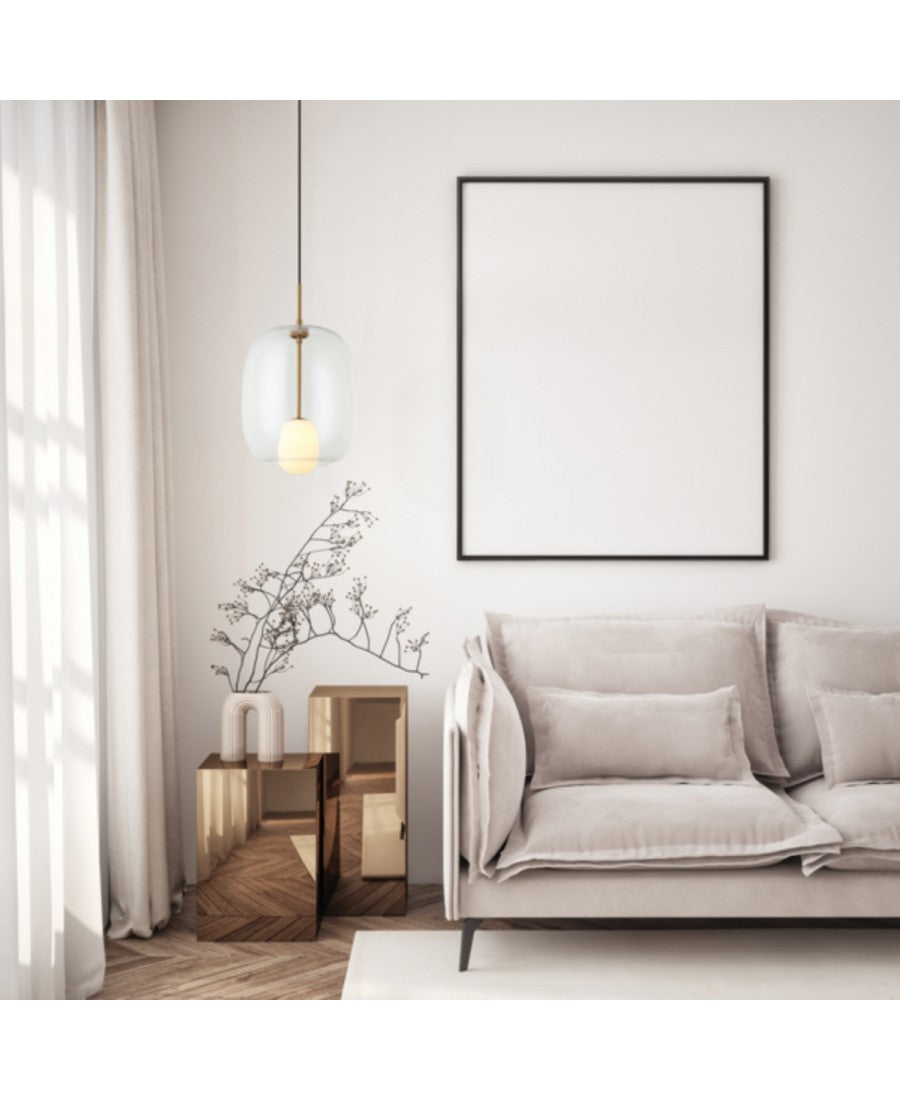 Pendul Sticlă Transparentă - Auriu – Zambelis 22057