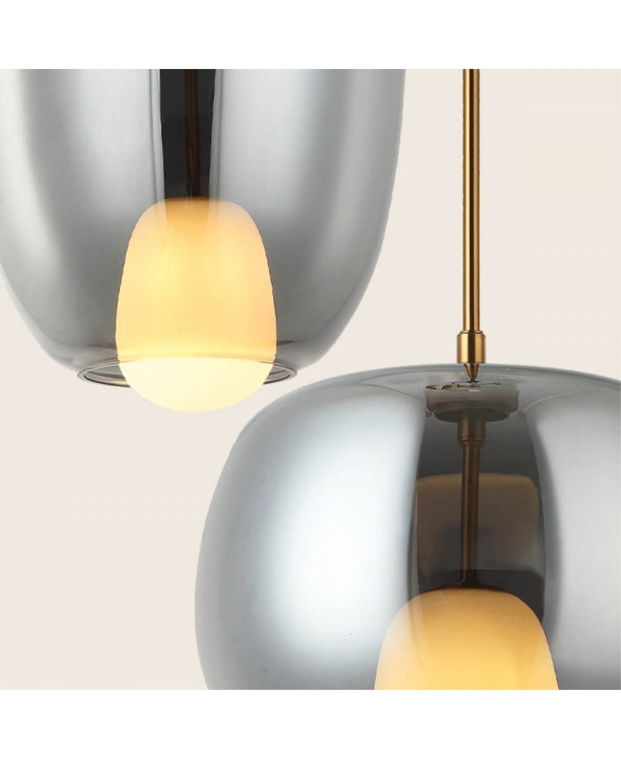 Pendul Sticlă Fumurie - Auriu – Zambelis 22058