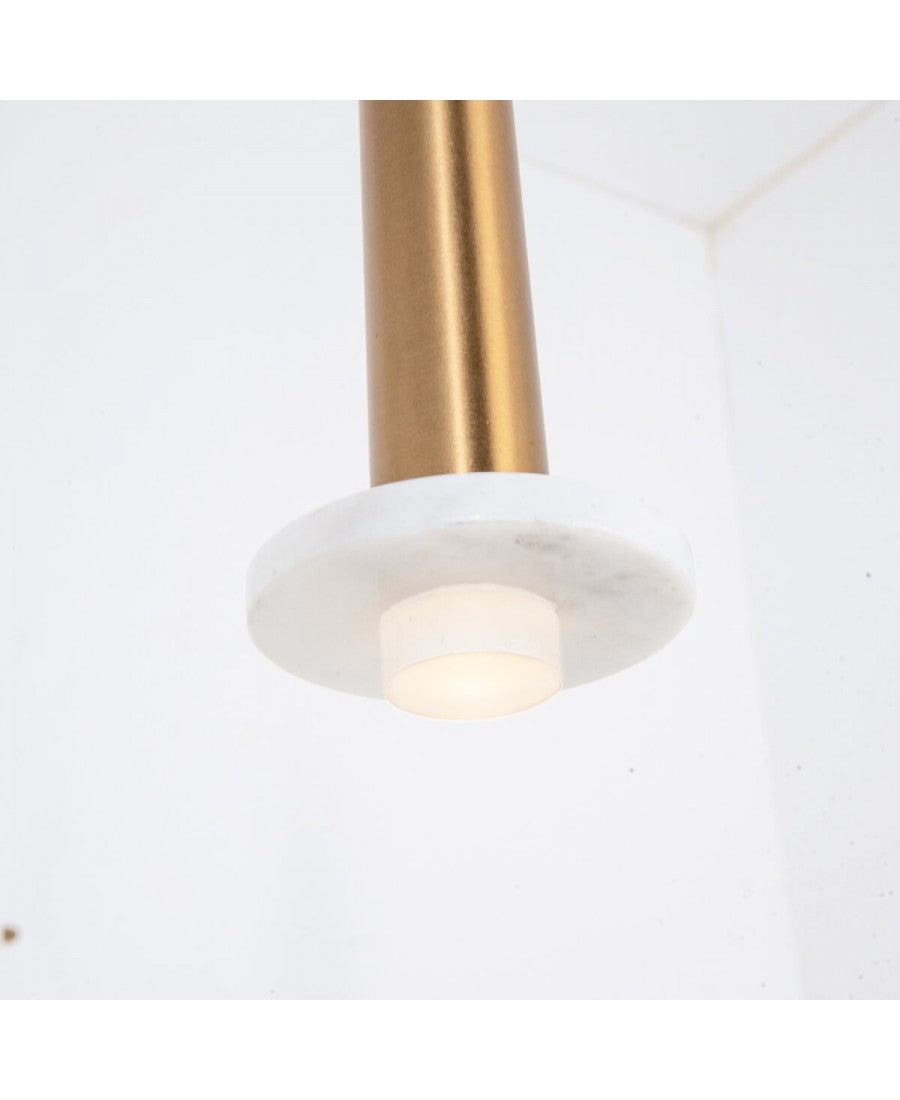 Pendul LED Marmură Albă - Auriu – Zambelis 22111