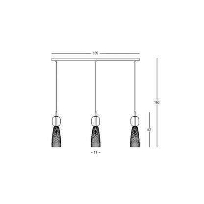Lustră Alamă Antichizată - Negru – Zambelis 23009