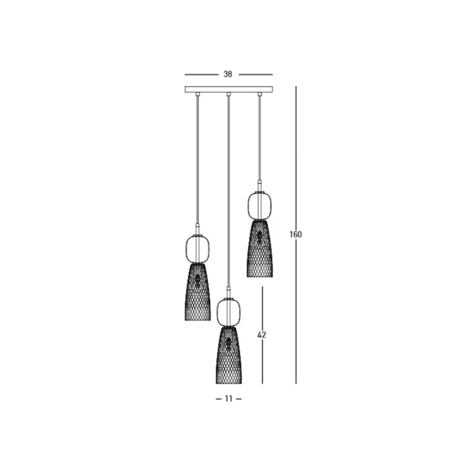Lustră Alamă Antichizată - Negru – Zambelis 23010