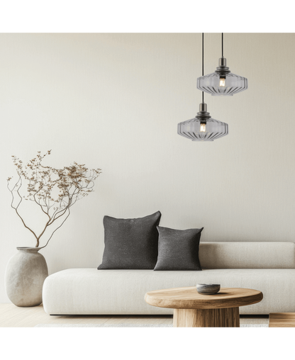 Pendul Sticlă Fumurie - Gri – Zambelis 23012