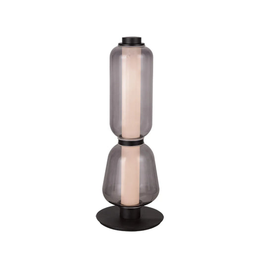 Lampă masă LED Sticlă Fumurie - Negru – Zambelis 23061