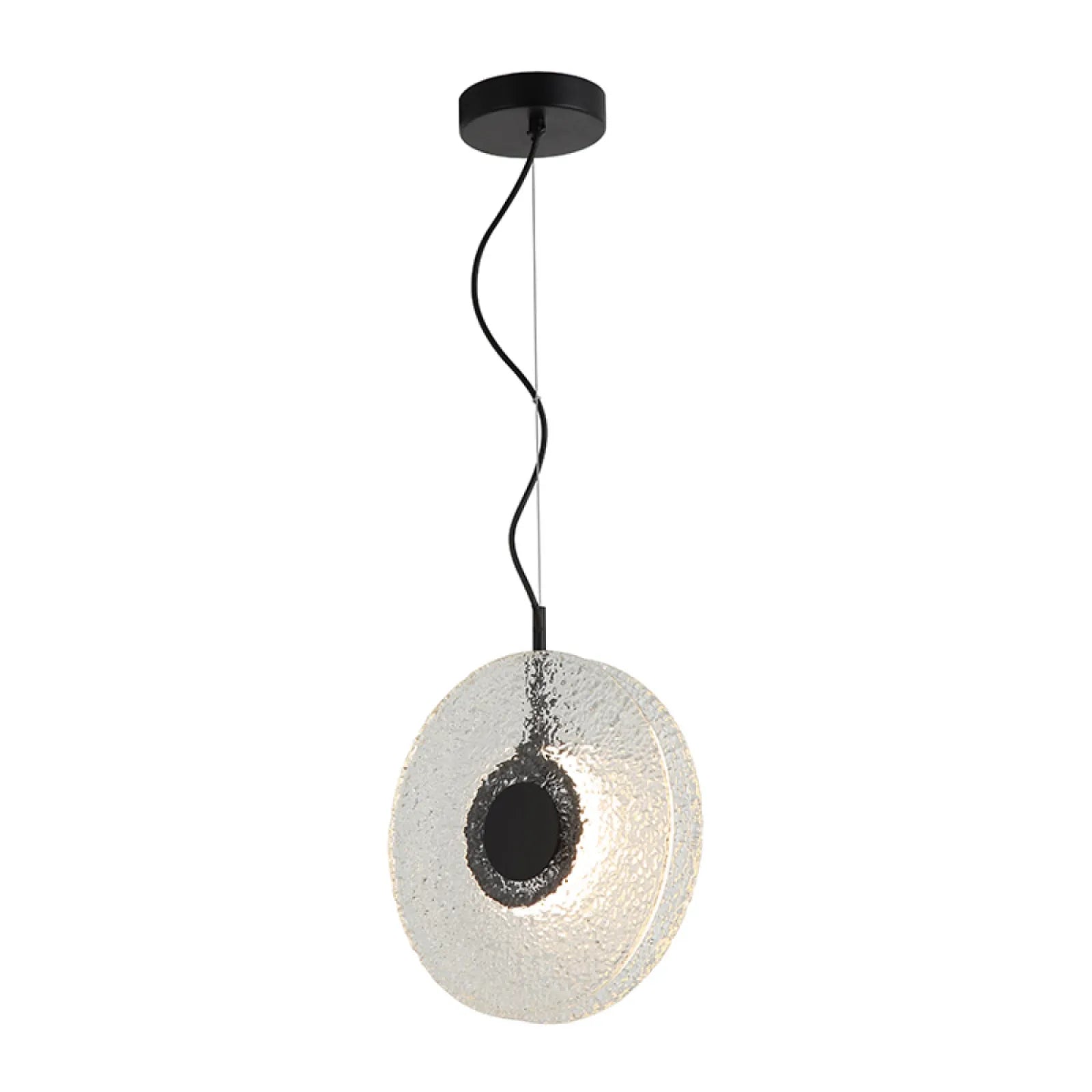 Pendul LED Sticlă Transparentă - Negru – Zambelis 23073
