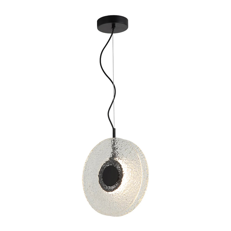 Pendul LED Sticlă Transparentă - Negru – Zambelis 23073