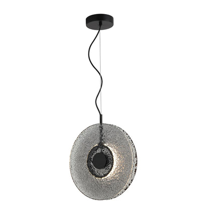 Pendul LED Sticlă Fumurie - Negru – Zambelis 23074