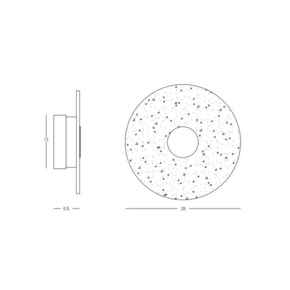 Aplică perete LED Sticlă Fumurie - Negru – Zambelis 23076