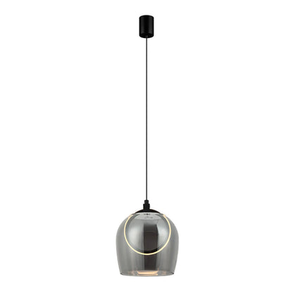 Pendul LED Sticlă Fumurie - Negru – Zambelis 23078