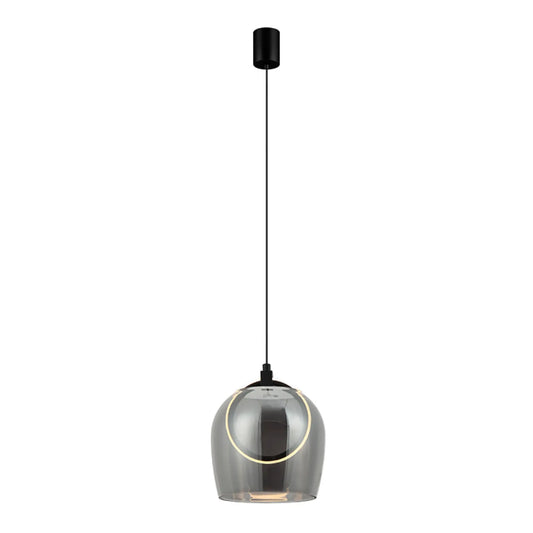 Pendul LED Sticlă Fumurie - Negru – Zambelis 23078