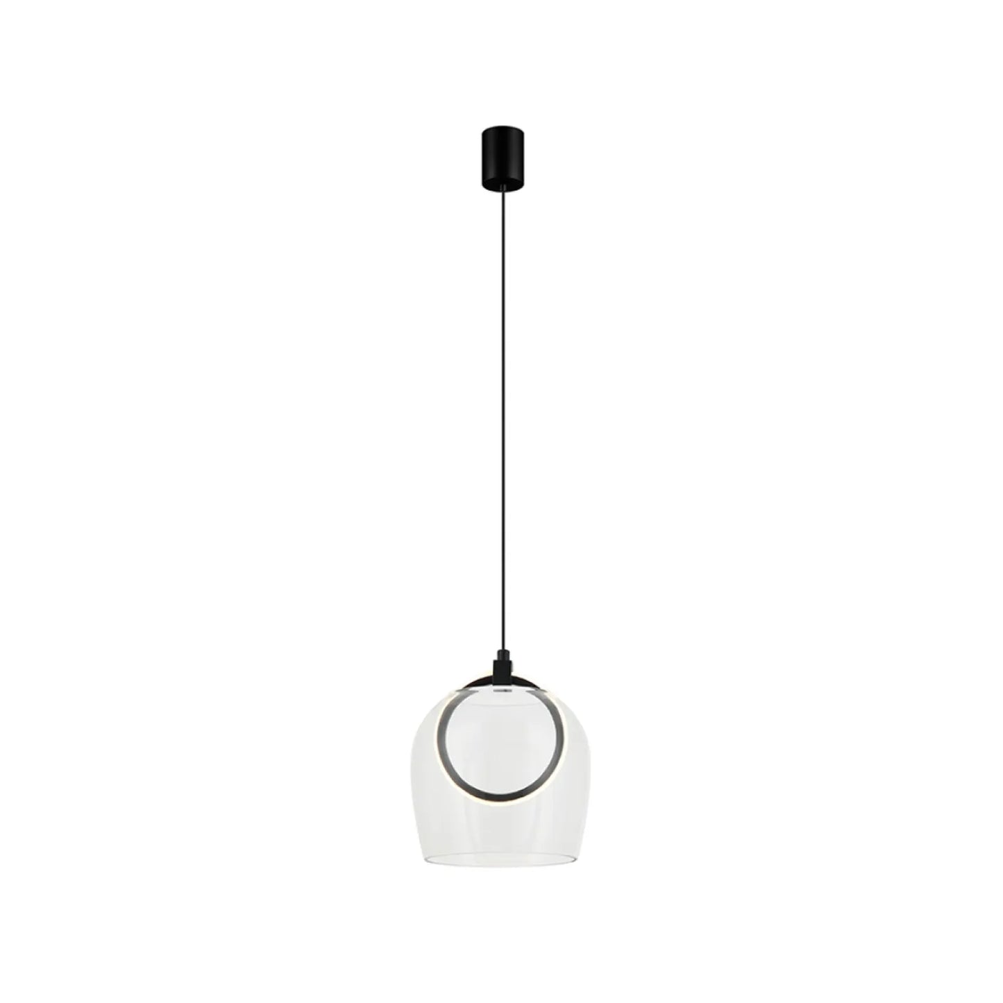 Pendul LED Sticlă Transparentă - Negru – Zambelis 23080