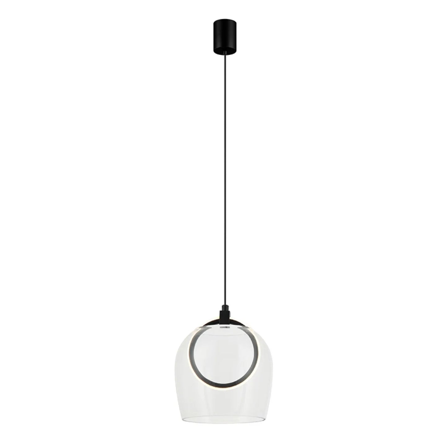 Pendul LED Sticlă Transparentă - Negru – Zambelis 23080