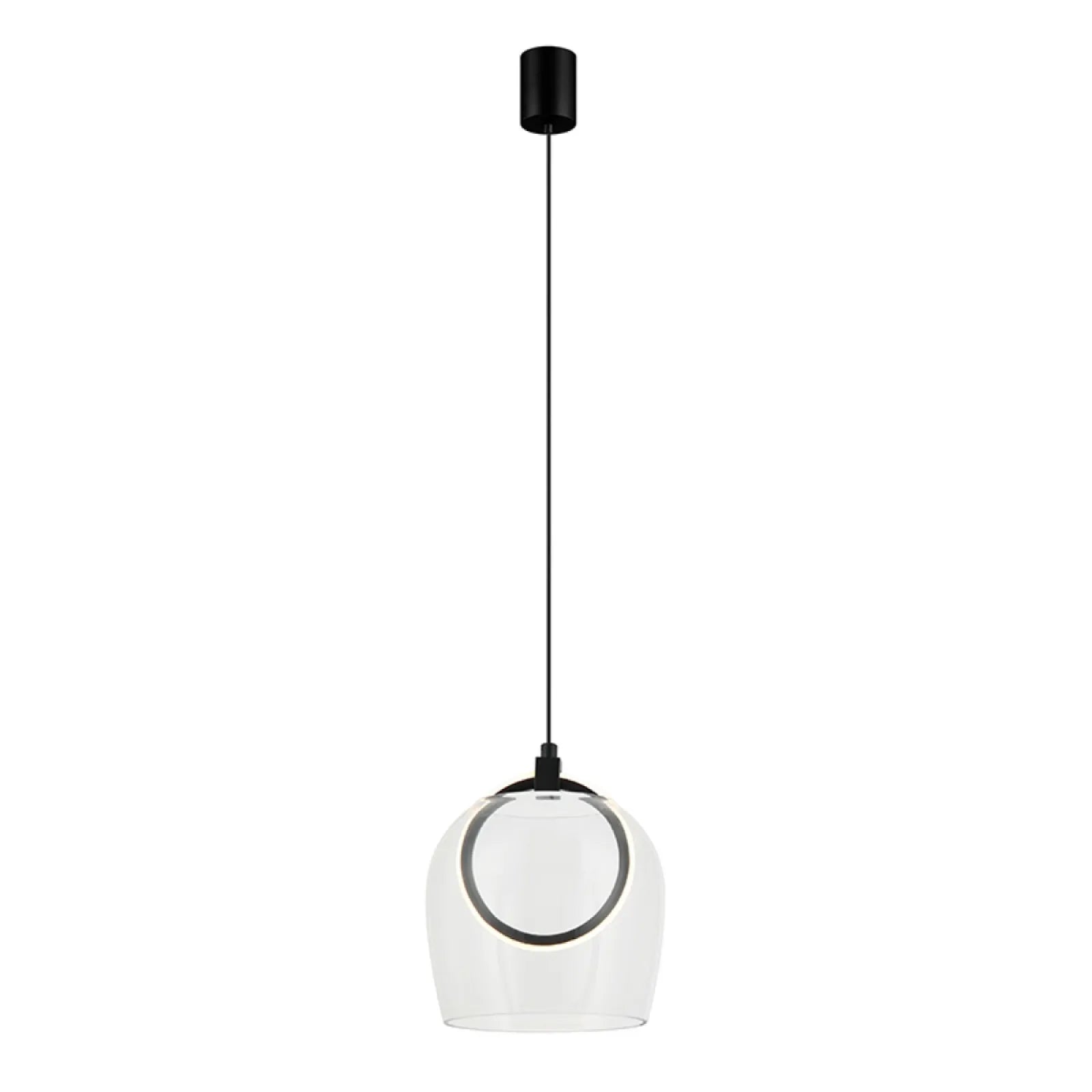 Pendul LED Sticlă Transparentă - Negru – Zambelis 23080