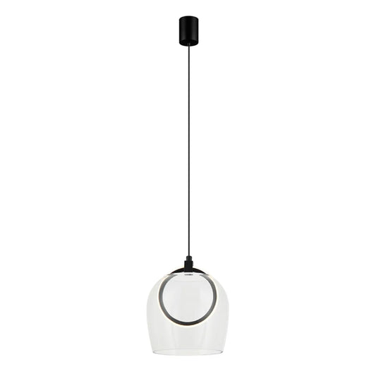 Pendul LED Sticlă Transparentă - Negru – Zambelis 23080