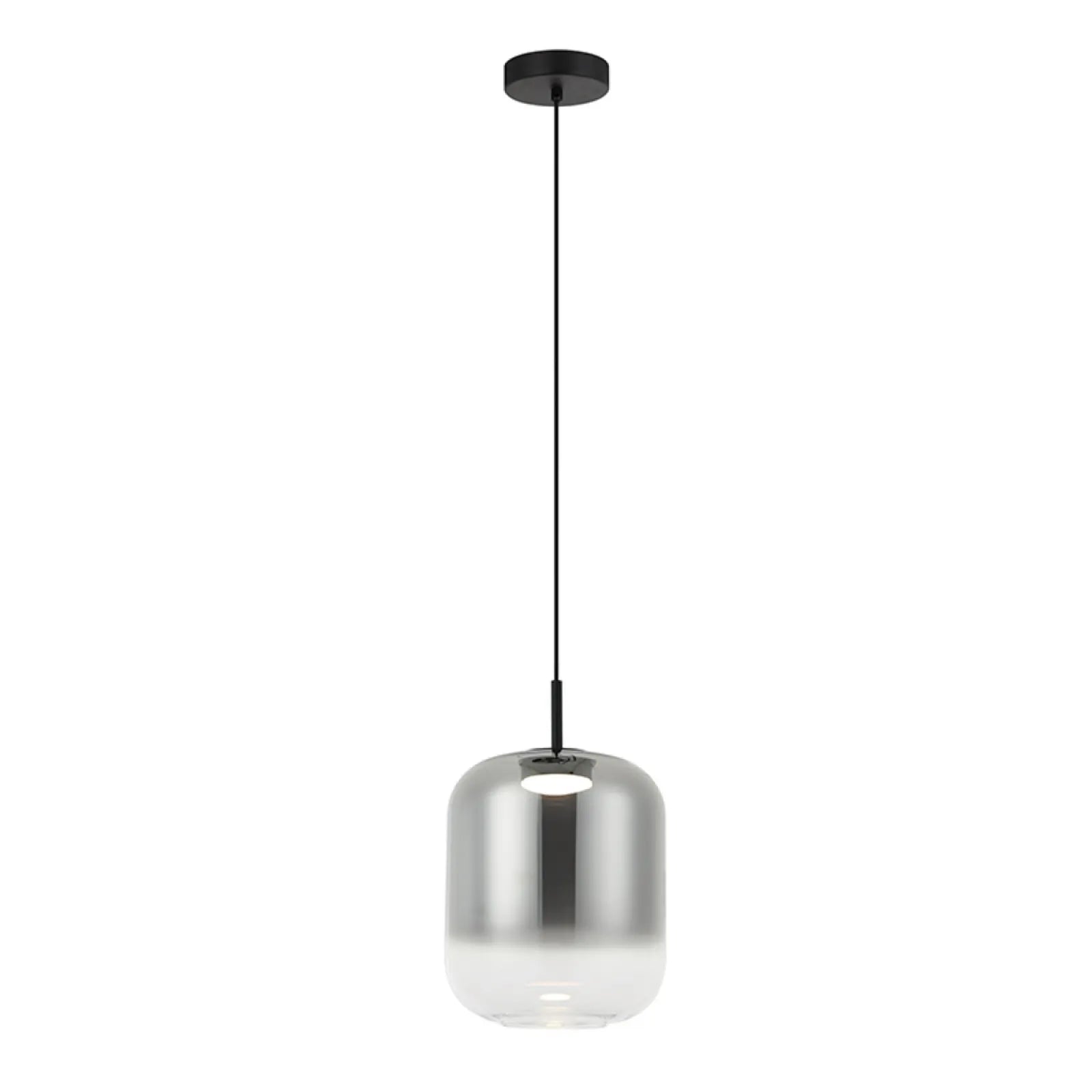 Pendul LED Sticlă Fumurie - Negru – Zambelis 23214