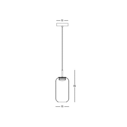 Pendul LED Sticlă Fumurie - Negru – Zambelis 23217