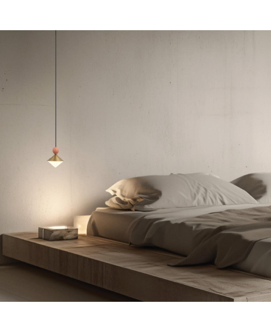 Pendul LED Alamă - Bej – Zambelis 25100