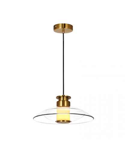 Pendul LED Sticlă Transparentă - Alamă – Zambelis 25141