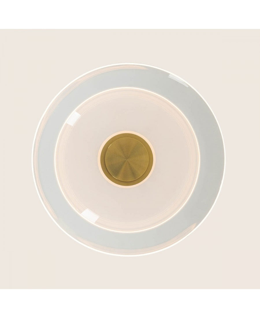 Pendul LED Sticlă Transparentă - Alamă – Zambelis 25141