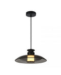 Pendul LED Negru Sablat - Sticlă Fumurie – Zambelis 25142
