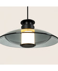 Pendul LED Negru Sablat - Sticlă Fumurie – Zambelis 25142