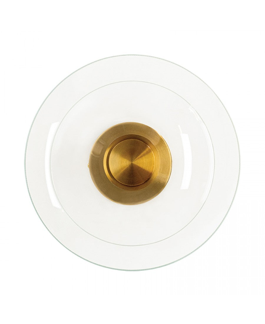 Aplică perete Sticlă Transparentă - Alamă – Zambelis 25143