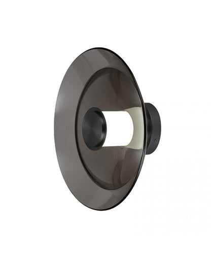 Aplică perete LED Negru Sablat - Sticlă Fumurie – Zambelis 25144
