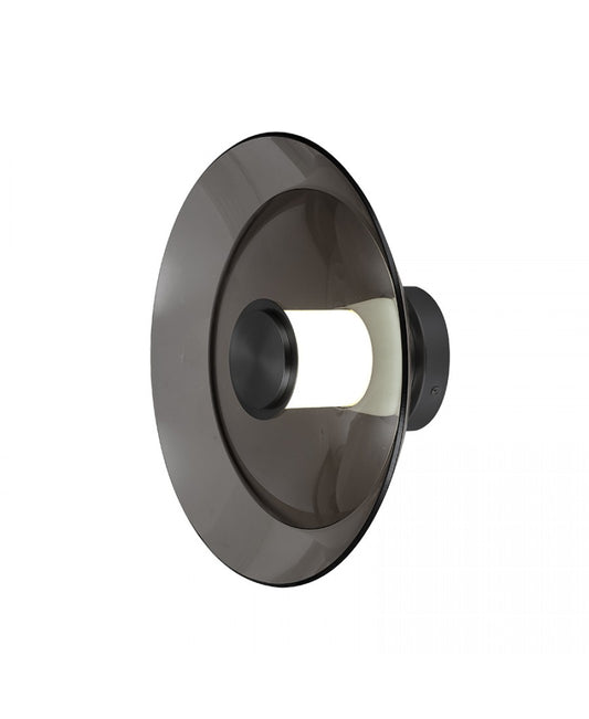 Aplică perete LED Negru Sablat - Sticlă Fumurie – Zambelis 25144