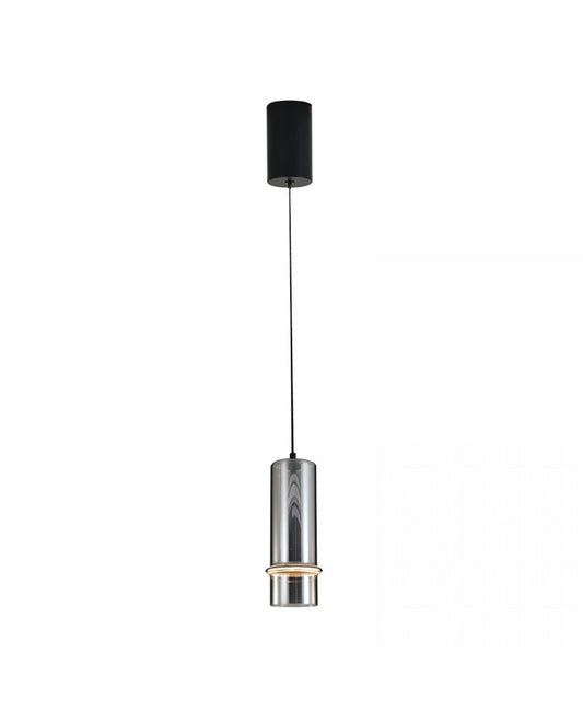 Pendul LED Negru Sablat - Sticlă Fumurie – Zambelis 2533