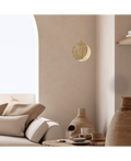 Pendul LED Piatră Naturală - Auriu – Zambelis 25336