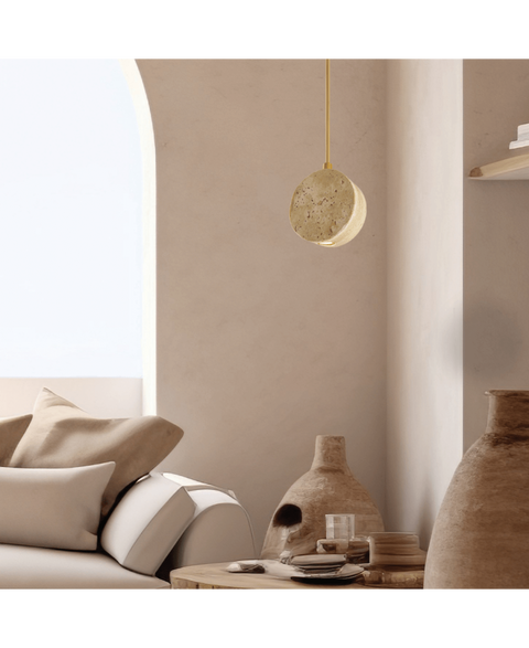Pendul LED Piatră Naturală - Auriu – Zambelis 25336