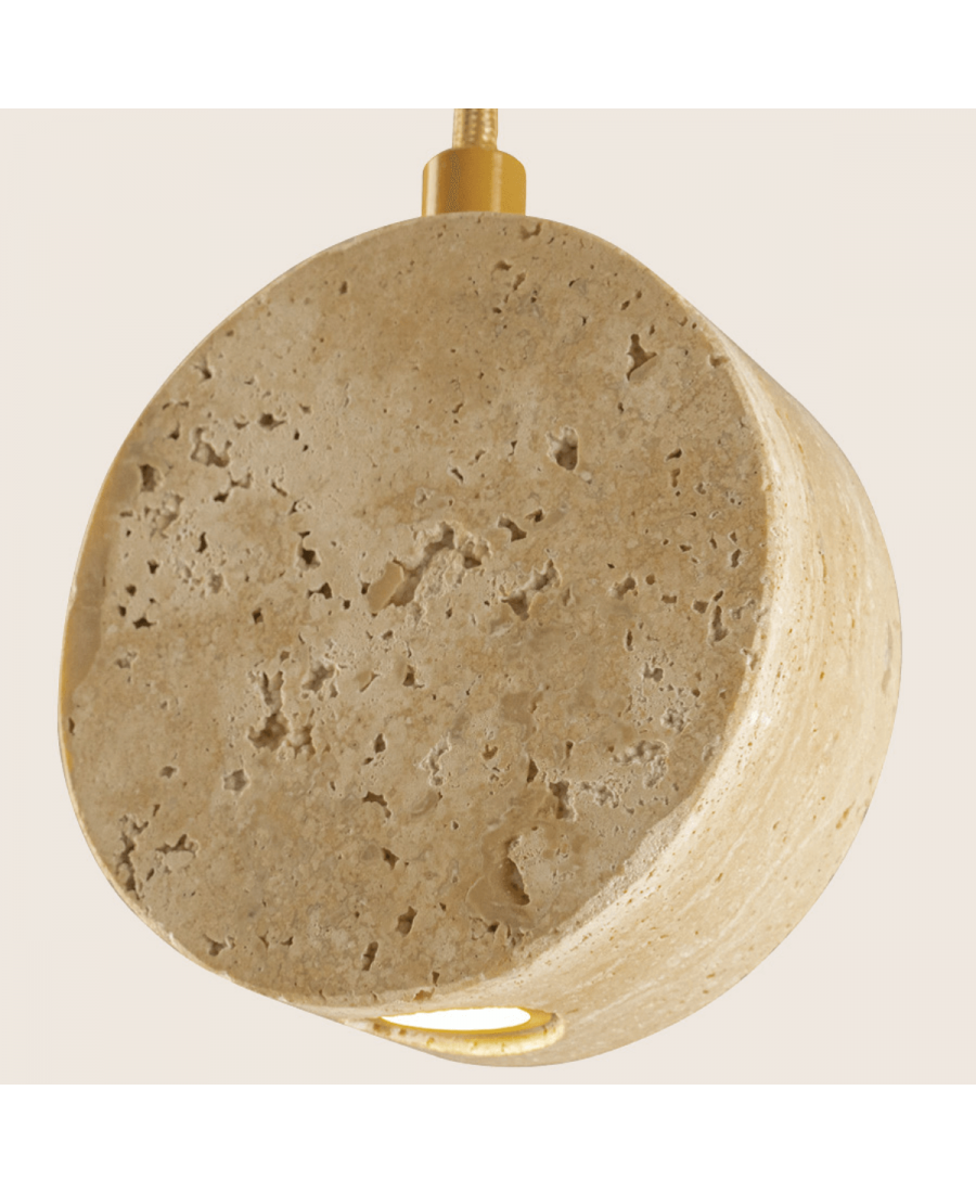 Pendul LED Piatră Naturală - Auriu – Zambelis 25336