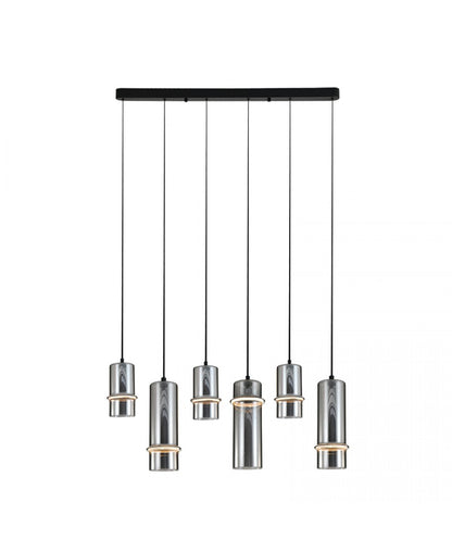 Lustră LED Negru Sablat - Sticlă Fumurie – Zambelis 2537