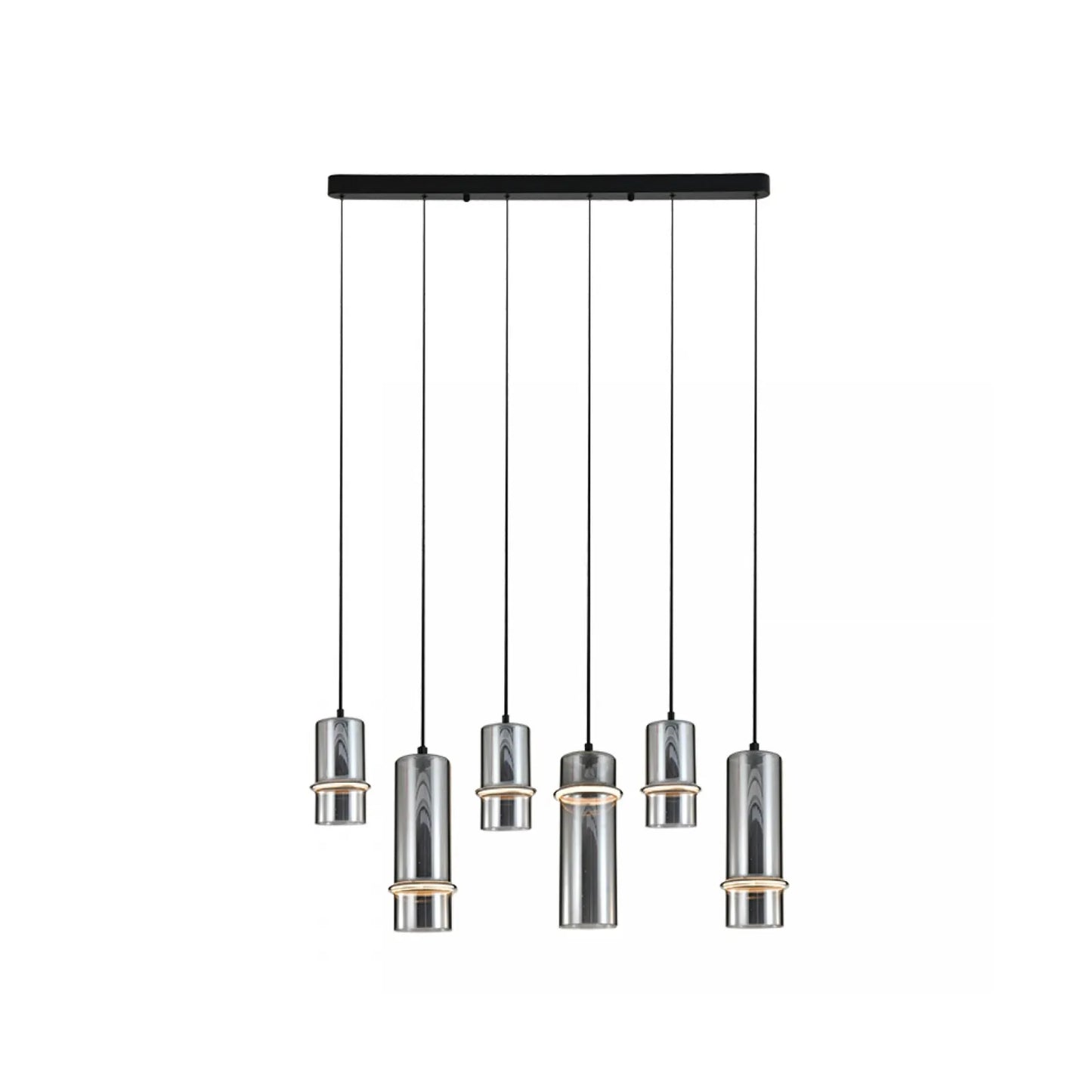 Lustră LED Negru Sablat - Sticlă Fumurie – Zambelis 2537