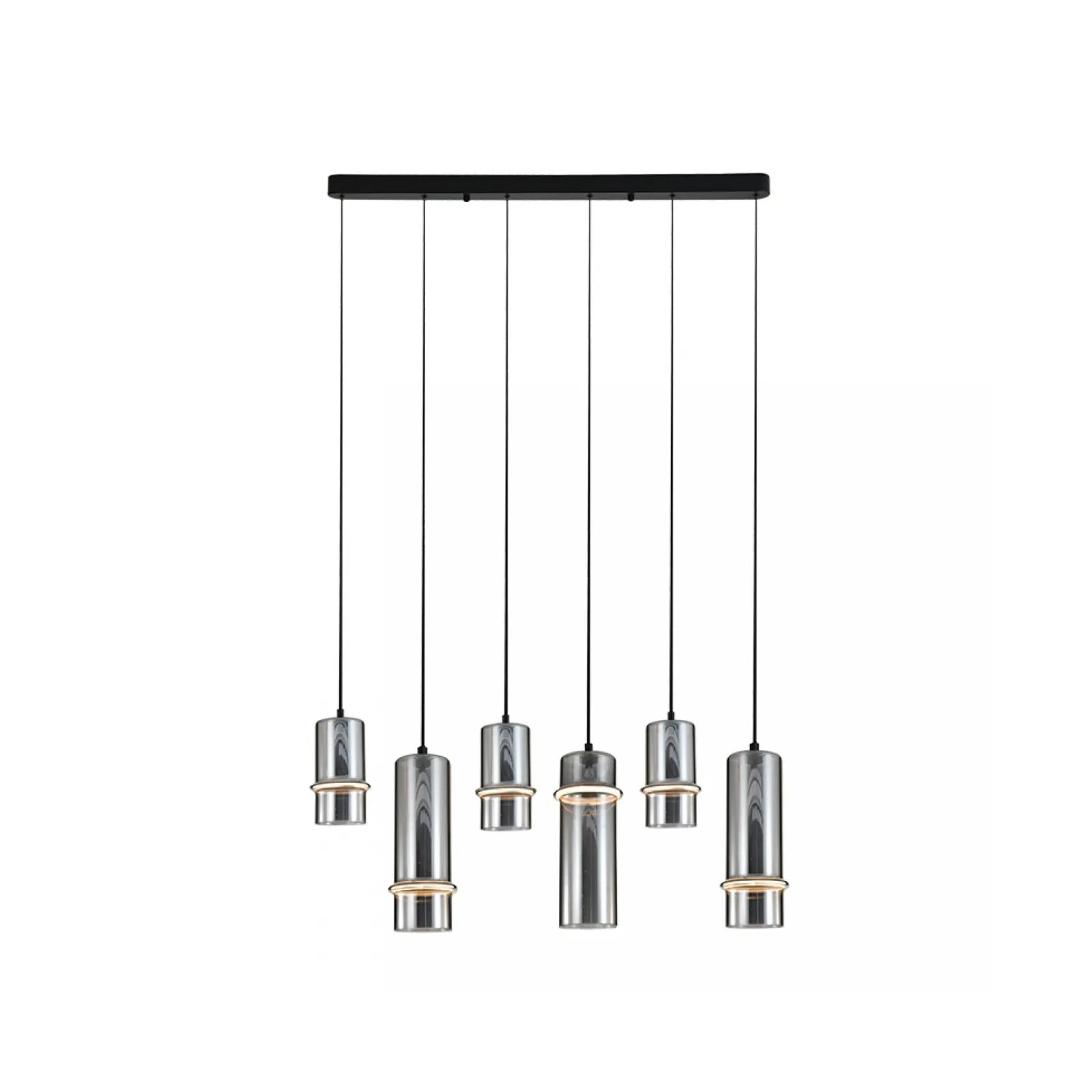 Lustră LED Negru Sablat - Sticlă Fumurie – Zambelis 2537