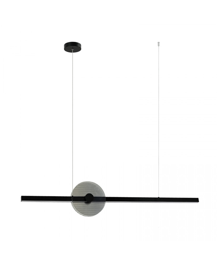 Lustră LED Sticlă Fumurie - Negru – Zambelis 25425