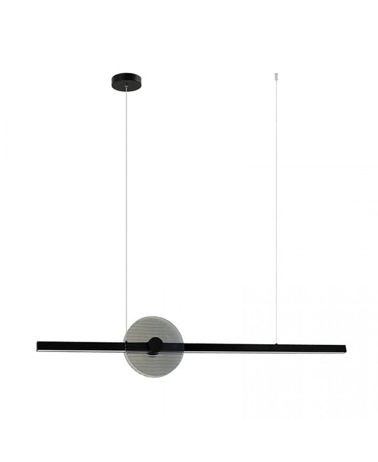 Lustră LED Sticlă Fumurie - Negru – Zambelis 25425