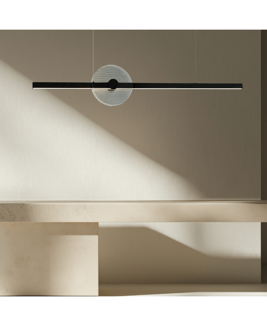 Lustră LED Sticlă Fumurie - Negru – Zambelis 25425